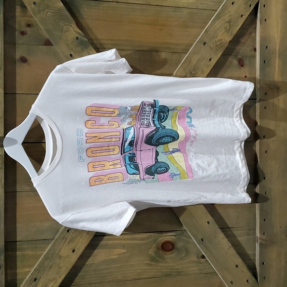 MEDIUM FORD BRONCO AMERICAS ORIGINAL SUV GRAPHIC TEE PASTEL SHORT SLEEVE TSHIRT - Picture 1 of 4
